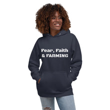 Load image into Gallery viewer, Fear, Faith & Farming Hoodie