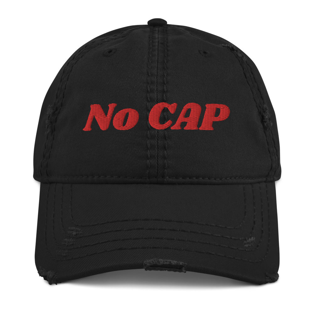 No Cap Distressed Dad Hat